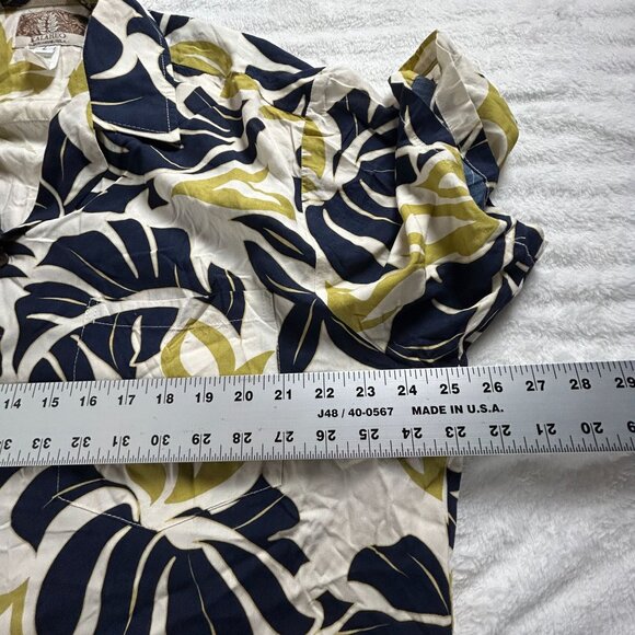 Kalaheo Mens Button Up Hawaiian Shirt Large Short Sleeve Tropical Leaf Print USA - Picture 6 of 7
